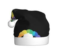 WHJSSF Sombreros de Navidad de felpa con estampado de oveja negra arcoíris para hombres y mujeres, gorras de fiesta de Año Nuevo para adultos