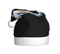 WHJSSF Sombreros de Navidad de felpa con impresión de olas terribles para hombres y mujeres, gorras de fiesta de Año Nuevo para adultos