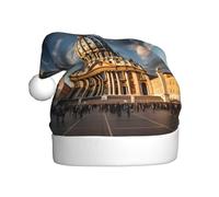 WHJSSF Sombreros de Navidad de felpa para hombre y mujer, con estampado de la basílica de San Pedro, gorras de fiesta de Año Nuevo para adultos