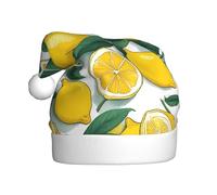 WHJSSF Sombreros de Navidad de felpa para hombre y mujer, con estampado de limón amarillo, gorras de fiesta de Año Nuevo para adultos