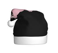 WHJSSF Sombreros de Navidad de felpa para hombre y mujer, con estampado de ovejas rosas, gorras de fiesta de Año Nuevo para adultos