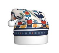 WHJSSF Sombreros de Navidad de felpa para hombres y mujeres con estampado folclórico de caballo dala sueco, gorras de fiesta de Año Nuevo para adultos