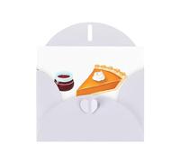 WHJSSF Tarjeta de felicitación blanca con tarta de calabaza y mermelada de arándanos impresa, perfecta para el día de San Valentín, aniversario de boda e invitaciones de fiesta