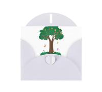 WHJSSF Tarjeta de felicitación blanca con texto en inglés "Happy Party in the Tree Hole Prints" de 4 x 6 pulgadas para Navidad, cumpleaños infantiles, día de San Valentín, aniversarios de boda e