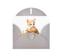 WHJSSF Tarjeta de felicitación gris con diseño de gatito abrazando a cachorros, 4 x 6 pulgadas para Navidad, cumpleaños de niños, día de San Valentín, aniversarios de boda e invitaciones de fiesta