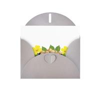 WHJSSF Tarjeta de felicitación gris con texto en inglés «He'ta in the flower bandeja» (4 x 6 pulgadas) para Navidad, cumpleaños infantiles, día de San Valentín, aniversarios de boda e invitaciones de