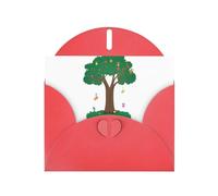 WHJSSF Tarjeta de felicitación roja con texto en inglés "Happy Party in the Tree Hole Prints" de 4 x 6 pulgadas para Navidad, cumpleaños infantiles, día de San Valentín, aniversarios de boda e