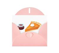 WHJSSF Tarjeta de felicitación rosa con tarta de calabaza y mermelada de arándanos impresa, perfecta para el día de San Valentín, aniversario de boda e invitaciones de fiesta