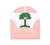 WHJSSF Tarjeta de felicitación rosa con texto en inglés "Happy Party in the Tree Hole Prints" de 4 x 6 pulgadas para Navidad, cumpleaños infantiles, día de San Valentín, aniversarios de boda e