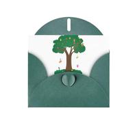 WHJSSF Tarjeta de felicitación verde oscuro con texto en inglés "Happy Party in the Tree Hole Prints" de 4 x 6 pulgadas para Navidad, cumpleaños infantiles, día de San Valentín, aniversarios de boda e