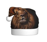 WHJSSF The Lion's Gaze - Gorro de Navidad con estampado de mirada de león para adultos, suave, ligero, para fiestas