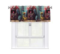 WHJSSF The Little Monster Calling Pattern Cortina corta con cenefa, 54 x 18 pulgadas, tratamiento de ventana filtrante de luz para cocina, baño, lavandería, estudio