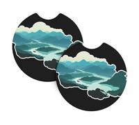 WHJSSF The Majestic Yangtze River - Juego de 2 posavasos para coche, impermeables, de secado rápido, inodoros, para la mayoría de coches, camiones, SUV