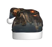 WHJSSF The New York City Skyline Printing - Sombreros de Navidad de felpa para hombres y mujeres, gorras de fiesta de Año Nuevo para adultos