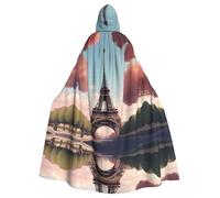 WHJSSF The Romantic Eiffel Tower Printing Halloween - Capa con capucha para adultos, súper grande