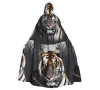WHJSSF Tiger at rest - Capa con capucha para adultos con estampado de Halloween para varios entornos de fiesta y carnaval