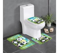WHJSSF Two Happy Pandas Picture - Juego de 3 piezas antideslizante de secado rápido para baño, tapete de ducha duradero