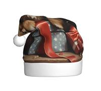WHJSSF Un cachorro dando una caja de regalo con sombrero de Navidad para adultos para uso en fiestas de Halloween