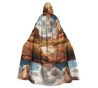 WHJSSF Utah Desert Wonders - Capa con capucha para adultos con estampado de Halloween para varios entornos de fiesta y carnaval