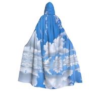 WHJSSF White Clouds In The Sky Prints - Capa con capucha para adultos de Halloween - Capa con capucha súper grande sin cremallera