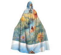 WHJSSF Windmill in the Distance - Capa con capucha para adultos con pajarita para fiestas de disfraces, cosplay