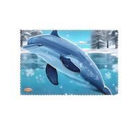 WHJSSF Winter The Dolphin - Juego de 6 manteles individuales lavables de fibra de poliéster para comedor, cocina, hotel, hogar y decoración de banquetes