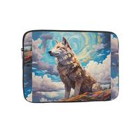WHJSSF Wolf Looking up at The Sky Prints - Funda portátil para portátil de 12 pulgadas, para viajes de negocios, escuela, oficina, uso diario