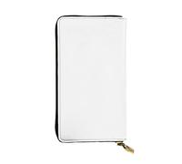WHJWXC Cartera de piel de 19 x 10,5 cm, elegante y duradera para mujer, con múltiples compartimentos y diseño de cremallera, color liso, patrón blanco, negro, talla única, Black, Talla única