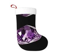 WHJWZY Calcetín decorativo de Navidad, para días festivos, fiestas, Navidad, Halloween y Año Nuevo, patrón de cristal morado