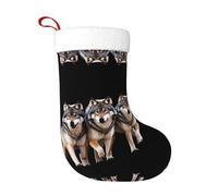 WHJWZY Calcetín decorativo de Navidad, para días festivos, fiestas, Navidad, Halloween y Año Nuevo, patrón de lobos