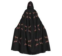 WHJWZY Capa con capucha de ciervo rojo que mira hacia atrás, para hombres y mujeres, para fiestas de graduación