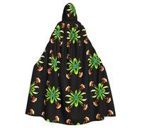 WHJWZY Capa con capucha de Halloween con estampado de flores frente al sol para hombres y mujeres, para fiestas de graduación