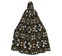 WHJWZY Capa con capucha de Halloween con patrón de flores de la selva tropical para hombres y mujeres, para fiestas de graduación