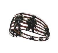 WHJWZY Diadema elástica para ejercicio, diadema suave y transpirable para correr, ciclismo, yoga y más soldados militares estadounidenses, imagen patriótica del Día de los Caídos