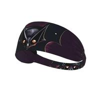 WHJWZY Diadema elástica para ejercicio, diadema suave y transpirable para correr, ciclismo, yoga y más, estampado de murciélago fantasma negro