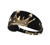 WHJWZY Diadema elástica para ejercicio, diadema suave y transpirable para correr, ciclismo, yoga y más, estampado de la corona del rey