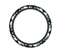 WHJWZY Funda elástica para volante, protege y decora tu coche, adecuada para coches, SUV, camiones, con estampado de pez pescador brillante