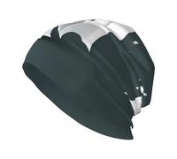 WHJWZY Gorro de punto de moda para adultos, cómodo y elegante para todas las estaciones, estampado de pequeños fantasmas, color negro