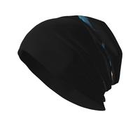 WHJWZY Gorro de punto de moda para adultos, cómodo y elegante para todas las estaciones, patrón de silueta de halcón cumbre, color negro