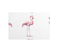 WHJWZY Juego de 6 manteles individuales con diseño de flamencos para mesa de comedor, 30,5 x 45,7 cm, para decoración de cocina, comedor, lavable, fácil de limpiar