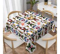 WHJWZY Mantel decorativo cuadrado de 60 x 60 pulgadas, tela impermeable de calidad para protección de mesa de comedor y decoración, patrón de loro de la selva tropical