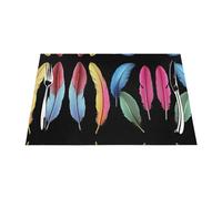 WHJWZY Mantel individual tejido de 45,7 x 30,5 cm, resistente al calor, antideslizante, lavable, patrón de plumas de loro tropical