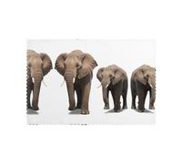 WHJWZY Manteles individuales con estampado de elefante enorme para mesa de comedor, juego de 6 piezas de 12 x 18 pulgadas, para decoración de cocina, comedor, lavable, fácil de limpiar