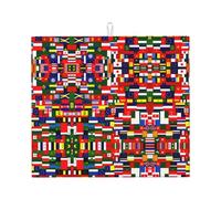 WHJWZY National Flag Collection - Alfombrilla absorbente para encimera de cocina, hecha de esponja, absorbente de agua, 18 x 16 pulgadas