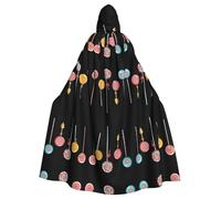 WHJWZY Piruletas de colores impresas con capucha de Halloween para hombres y mujeres, para fiestas de graduación