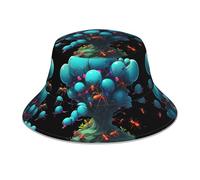 WHJWZY Sombrero de cubo ligero con estampado de colonia de hormigas de neón, para hombres y mujeres, protección para la cabeza para viajes y actividades al aire libre