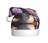WHJWZY Sombrero de Navidad para adultos, accesorio festivo, Halloween, ceremonias anuales, fiestas de vacaciones, flores lilas impresas