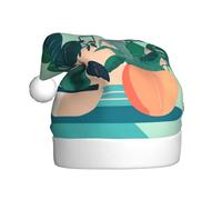 WHJWZY Sombrero de Navidad para adultos, accesorio festivo, Halloween, ceremonias anuales, fiestas de vacaciones, dibujos animados en interiores con plantas verdes impresas