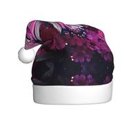 WHJWZY Sombrero de Navidad para adultos, accesorio festivo, Halloween, ceremonias anuales, fiestas de vacaciones, flores rosas, mariposas moradas impresas