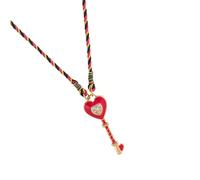 WHKM Divertido collar multicolor con dije de corazón de hoja con estilos de paleta de colores de dopamina para trajes casuales o formales, elegantes capas de tréboles coloridos, talla única, como se